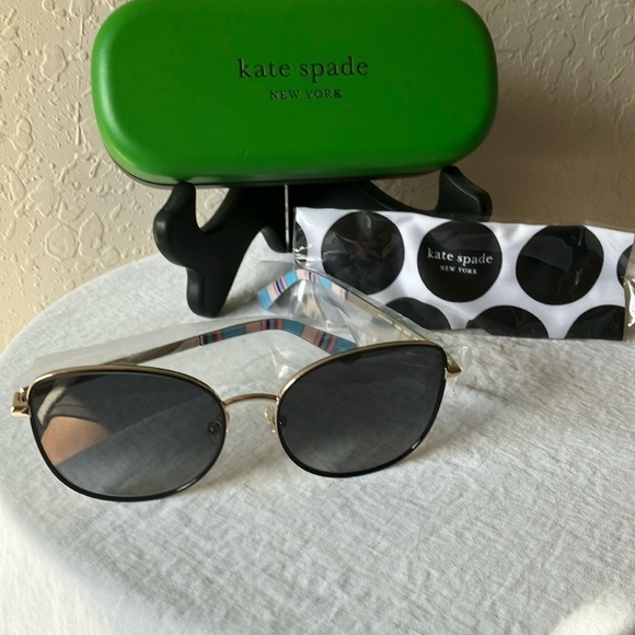Kate Spade: Maryam Gold Tone Wire Frame sunglasses- Gray Gradient main image 14